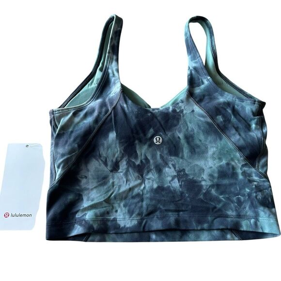 Lululemon 6 Align Tank Top Diamond Dye Tidewater Teal Graphite Grey Padded NWT - Picture 3 of 13